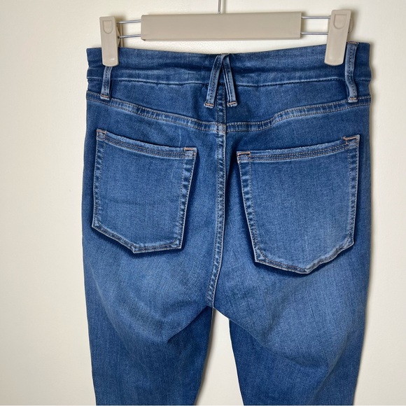Good American Good Legs Skinny Jeans Distressed High Rise Dark Wash Size 4/27 - Picture 5 of 7